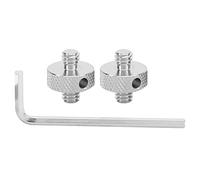 Pilipane 1/4in Male to Male Screw Adapter Double Sided Mounting Screw Stainless Steel Camera Tripod Connector for Photography Equipment 2Pcs Silver