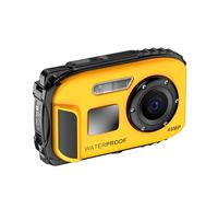 Pilipane 1080P Water Resistant Digital Camera 48MP High Resolution Video Camera with 2.4 Inch IPS Screen Auto Focus 4X Digital Zoom for Kids Boys Girls Outdoor Water Sports Photography (Yellow)