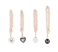 Pilipane 4pcs Letter Pendant for Cups Personalized Alloy Initials Accessories Valentine Day Gift Jewelry Set Fashionable Durable