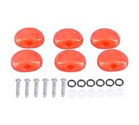 Pilipane 6Pcs Electric Guitar Tuning Peg Key Button Semicircle Shape Replacement Handle for Folk Classical Electric Guitar Plastic Material 12 Piece Set (Red)