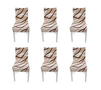 Pilipane 6PCS High Elasticity Chair Covers Removable Washable Home Hotel Dining Chair Covers Durable Polyester Polyurethane Fiber Set of 6 for Kitchen Dining Room Office (Life is different)