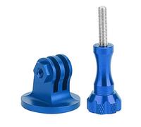 Pilipane Action Camera Adapter Base Universal Aluminium Alloy Multipurpose 1/4in Screw to Sport Camera Interface Accessory for Photography Enthusiasts 5 Colors Red Golden Silver Gray Blue (Blue)