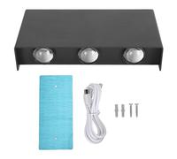 Pilipane Battery Operated Wall Sconce USB Rechargeable Dimmable 3 Modes Up Down Lighting Magnetic Attraction Adhesive LED Wireless Wall Lights for Bedroom Living Room ABS 16x8x3.5cm (Black)