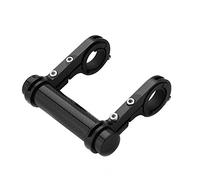 Pilipane Bicycle Handlebar Extender Mount Durable Double Bracket Holder for Bike Light GPS Phone Accessories Carbon Tube Plastic Black 10cm