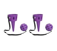 Pilipane Catch A Ball Set Plastic Matte Stable Grip Throw and Catch Ball Game for Reflexivity Exercise Indoor Outdoor Play Children Kids Gift 2 Set (Purple)