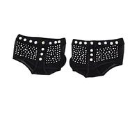 Pilipane Dance Paws Pad Black Comfortable Protection Toe Foot Thongs for Ballet Belly Dance Lyrical Jazz Modern Dance Nylon Resin Rhinestone 1 Pair (L/38~39 Size)