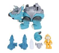 Pilipane Dinosaur Spraying Toy Electric Walking Dinosaur Model With Sound Light Effects Interactive Triceratops Shoots Water For Kids Family Playtime Plastic 26x14cm (Blue)