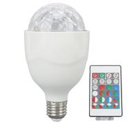Pilipane Disco Ball Lamp Bulb E27 Sound Activated Remote Control RGB LED Strobe Ball Lights Bulb for Party Wedding Bar Colorful Rotating Lighting with Remote Control for Stage Bar