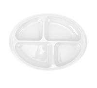 Pilipane Divider Plate 4 Compartments Anti Slip Round Portion Control Section Plate for Children Elderly Disabled Home Use Nursing Homes Melamine (White)