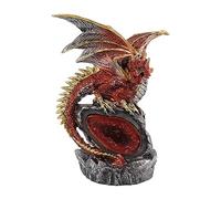 Pilipane Dragon Statue Resin Desktop Figurine Sculpture With Light For Home Ornament Halloween Decor Unique Design Exquisite Carving Illuminated Lava Effect Durable Resin Construction (Colored)