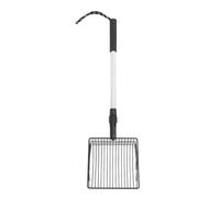 Pilipane Extendable Cat Litter Scoop Lightweight Versatile Fine Screen Long Handle Metal Chicken Coop Poop Scooper (Model A 2 Section Handle)