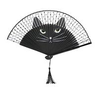 Pilipane Folding Fan,Hand Fan Folding,Silk Hand Held Fans Folding,Handheld Inkjet Pattern Bamboo Frames fan with Tassel for Festival Birthday Gifts Dancing Cosplay