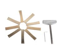 Pilipane Guitar Fretboard Installation Tools Professional Luthier Kit with 9 Caul Inserts and Wrench for Precise Fret Pressing and Inlay Work on Various Guitar Sizes Made of Durable Alloy