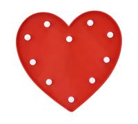 Pilipane Heart Shaped Night Light 10 LEDs Cute Battery Powered Warm Light Kids LED Love Shaped Lamp with Hook Hole for Kids Room Decorations (Red)