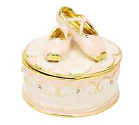Pilipane Jeweled Ballet Shoes Trinket Boxes Exquisite Compact Decorative Trinkets Jewelry Box Ring Holder Box Elegant Addition for Vanity Living Room Bedroom Zinc Alloy 2.2x2.0x1.8in