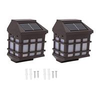 Pilipane LED Solar Wall Light Outdoor Rainproof 2 PCS White Light Garden Courtyard Villa Decorative Wall Lamp ABS 115x90x65mm