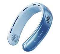 Pilipane Neck Fan USB Rechargeable Quiet Five Core Powerful Wind Portable Neck Wearable Fan for Outdoor Activities Travel ABS Material 600g 17.6x5.2x21cm (Blue)
