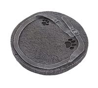 Pilipane Pet Memorial Stone Grave Marker Personalized DIY Resin Pet Headstone with Print Design for Backyard Garden Lawn Outdoor Decoration 15.9x15x2cm (Grey)