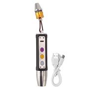 Pilipane Professional Jade Appraisal Light LED Jewelry Identification Flashlight with Stepless Dimming White Yellow Purple Light for Gemstone Enthusiasts Aluminum Alloy 135x20mm (Black)