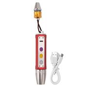 Pilipane Professional Jade Appraisal Light LED Jewelry Identification Flashlight with Stepless Dimming White Yellow Purple Light for Gemstone Enthusiasts Aluminum Alloy 135x20mm (Red)