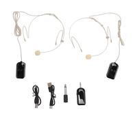 Pilipane Professional Wireless Headset Microphone Stable Connection Long Battery Life Lightweight Comfortable for Teaching Public Speaking Live Streaming ABS 2.4GHz 2 Transmitters 1