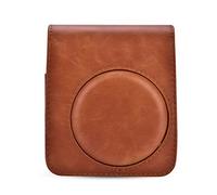 Pilipane Protective PU Leather Camera Case Bag with Strap for Mini 70 Soft Durable Shoulder Bag Portable Travel Accessory Brown Flamingo Grease Paint 11.5x12x6cm (Brown)