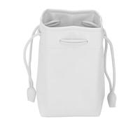 Pilipane PU Leather Drawstring Pouch Bag Portable Universal Instant Camera Film Printer Storage Organizer Soft Compact Foldable for Photography Enthusiasts Travelers (White)