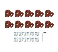 Pilipane Rock Climbing Holds PE Ergonomic Comfortable Hand Feeling Climbing Wall Grips for Indoor Outdoor Kids Adults 10PCS (Brown)