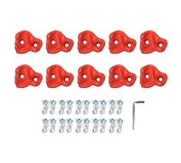 Pilipane Rock Climbing Holds PE Ergonomic Comfortable Hand Feeling Climbing Wall Grips for Indoor Outdoor Kids Adults 10PCS (Red)