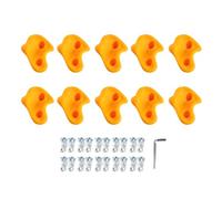 Pilipane Rock Climbing Holds PE Ergonomic Comfortable Hand Feeling Climbing Wall Grips for Indoor Outdoor Kids Adults 10PCS (Yellow)