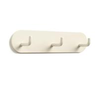 Pilipane Self Adhesive Hooks Iron Wall Mounted Punch Key Rack Strong Adhesive Backing for Home Bathroom Kitchen Hallway 3 Hooks (Cream)