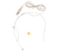 Pilipane Single Ear Headset Microphone Professional Earset Headworn Mic with 46.45in Cable Mini 4 Pin XLR Connector for Live Performances and Presentations Beige Lightweight Design