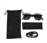 Pilipane Smart AI Glasses with Bluetooth Multifunctional Real Time Translation Smart Sunglasses Support for Deepseek for Meeting Travel Studying (Black)