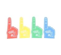 Pilipane Sports Fan Foam Finger Big Cheer Gear 4Pcs Set Colorful Cheerleading Props for Sports Events Theme Parties Football Baseball Basketball Games Red Blue Yellow Green