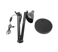 Pilipane Swing Arm Desk Lamp Adjustable Foldable LED Eye Caring USB Powered 10 Brightness Modes 3 Color Temperatures for Office Nail Art Aluminium Alloy PC 35cm Arm (Black)