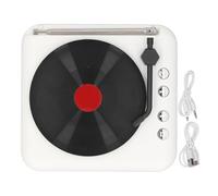 Pilipane Vintage BT Speaker Mini Innovative Retro Bluetooth Speaker with Sleep Calming Sound Insert Card Function Portable Wireless Speaker for Home Office Plastic 105x112x57mm (White)