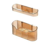 Pilipane Wall Mounted Umbrella Stand Holder Space Saving Umbrella Storage Drain Rack for Home Entryway Hallway Plastic 6.3 x 23 x 4cm (Amber)