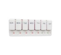 Pill -7-Day Medication Organizer-Small portable with compartments for daily use while traveling | Safely lockable food supplement for, rucksa