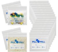 Pill Bag Count - Size 3" X 2" 3 Mil - Plastic Pill Organizer Bags - Small Pocket Pill Baggies - Travel Pill Pouch- Daily AM PM Medicine Storage Pouches - Locking Pill Carrier Container (100-Pack)