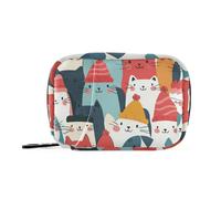 Pill Bags Christmas Winter Hat for Cats with Removable Compartments Wallet Pills Organizers