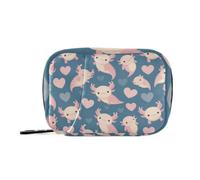 Pill Bags Organizer Travel case for Purse Pink Axolotl Salamander Teal