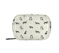Pill Bags Weekly Pill Organizer for Purse Siberian Husky Dog Grey