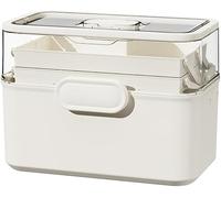 Pill Bottle Organizer, Medicine Storage Box with Three Layers Folding Design, Ideal for Home Medication Management