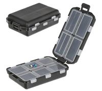 Pill Box 10 Compartments | Black Plastic 10 x 3 x 6.5 cm | Labelling Days of the Day | Tablet Boxes Individually Pull-Out Pill Box (1 x Pill Box Black)