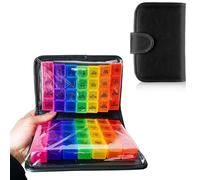 Pill Box 14 Days Morning Lunch Evening, Medicine Box with 14 Colourful Daily Boxes, Portable Pill Box with Large Compartments, Pill Box for Travel & Daily Use, Open Pill Box