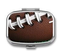 Pill Box 2 Compartment Medicine Pill Case American Football Laces Printed Portable Pill Box Travel Pill Organizer for Pocket Purse Daily Medicine Vitamin Box Fish Oil Box Supplement Box