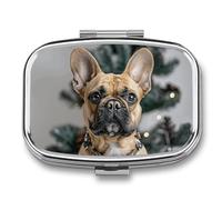 Pill Box 2 Compartment Medicine Pill Case Light Brown Dog Printed Portable Pill Box Travel Pill Organizer for Pocket Purse Daily Medicine Vitamin Box Fish Oil Box Supplement Box