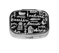 Pill Box 2 Compartment Medicine Pill Case with Mirror,Portable Pill Box for Pocket Or Purse Pill Box Decorative Unique Gift-Pasta Bacon