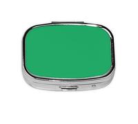 Pill Box 2 Compartment Medicine Pill Case with Mirror,Portable Pill Box for Pocket Or Purse Pill Box Decorative Unique Gift-ForestGreen
