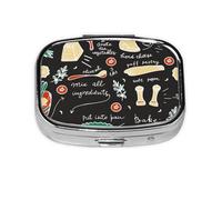 Pill Box 2 Compartment Medicine Pill Case with Mirror,Portable Pill Box for Pocket Or Purse Pill Box Decorative Unique Gift-Vegetable Quiche